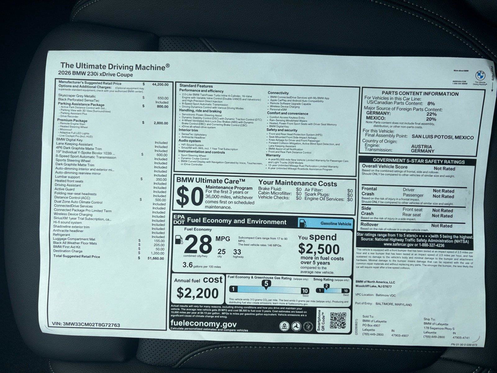 New 2026 BMW 230i xDrive Coupe w/ Premium Package AWD/4WD image 30