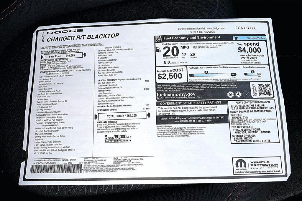 New 2026 Dodge Charger R/T w/ Blacktop Package AWD/4WD image 33