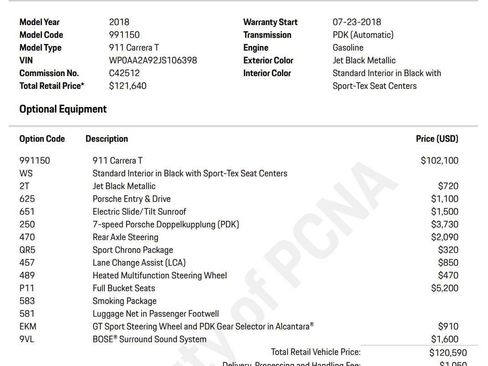 Used 2018 Porsche 911 Carrera T RWD image 5