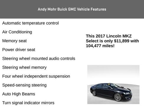 Used 2017 Lincoln MKZ Select w/ Climate Package FWD image 12