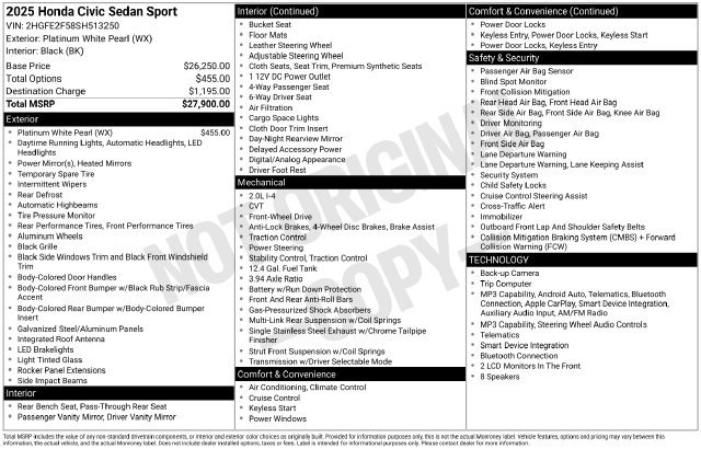 Used 2025 Honda Civic Sport image 8