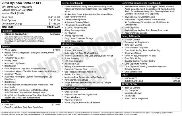 Used 2023 Hyundai Santa Fe SEL w/ Premium Package AWD/4WD image 35