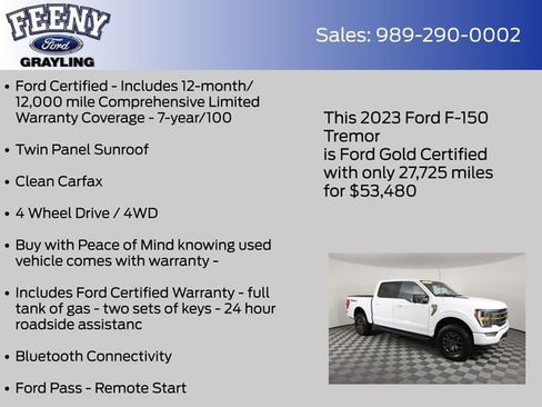 Certified 2023 Ford F150 Tremor w/ 360 Degree Camera Package image 5