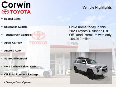 Used 2023 Toyota 4Runner TRD Off-Road Premium w/ Moonroof Package image 7