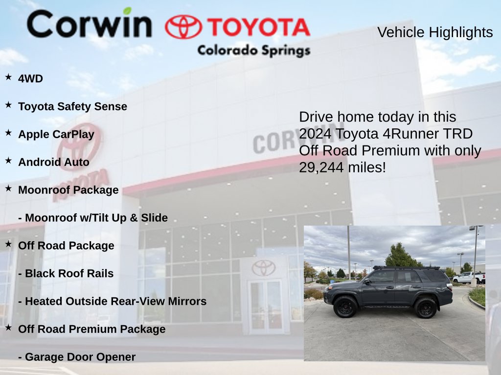 Used 2024 Toyota 4Runner TRD Off-Road Premium w/ Moonroof Package AWD/4WD image 6