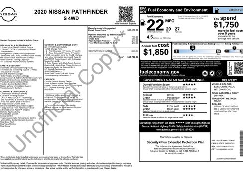Used 2020 Nissan Pathfinder S AWD/4WD image 4