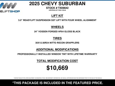 Used 2025 Chevrolet Suburban High Country w/ Sun And Tow Package AWD/4WD image 2