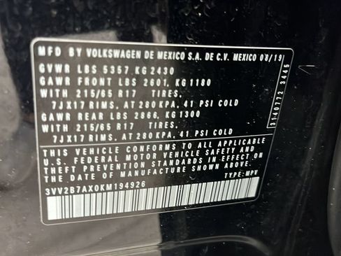 Used 2019 Volkswagen Tiguan SE AWD/4WD image 27