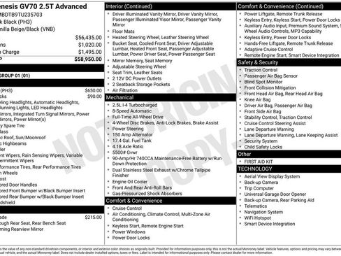 Certified 2026 Genesis GV70 2.5T Advanced AWD/4WD image 16