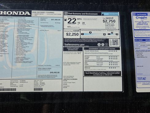 New 2026 Honda Odyssey Touring image 23