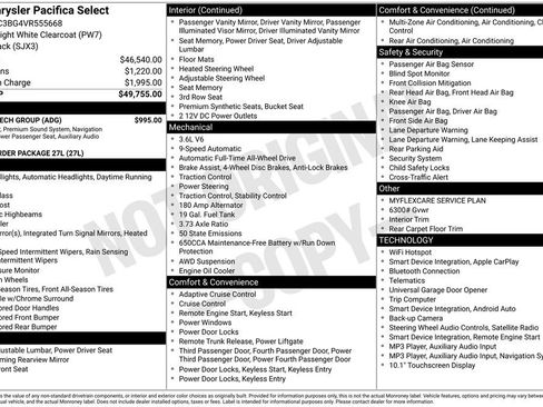 New 2027 Chrysler Pacifica Select w/ Family Tech Group AWD/4WD image 39