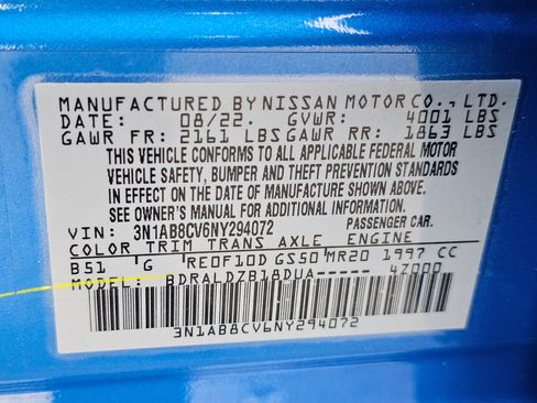 Used 2022 Nissan Sentra SV w/ Trunk Package image 30