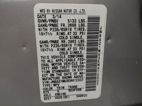 Used 2014 Nissan Murano SL w/ Navigation Package FWD image 33