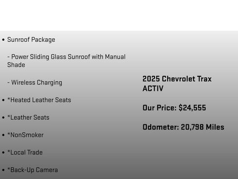 Used 2025 Chevrolet Trax ACTIV w/ Sunroof Package FWD image 12