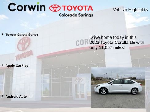 Used 2023 Toyota Corolla LE w/ Carpet Mat Package (TMS) FWD image 6