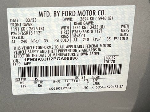 Used 2023 Ford Explorer Timberline w/ Timberline Technology Package image 77