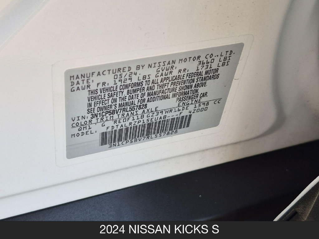 Certified 2024 Nissan Kicks S FWD image 25
