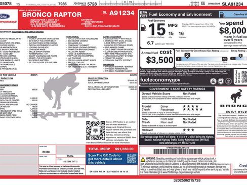 Used 2025 Ford Bronco Raptor w/ Interior Carbon Fiber Pack AWD/4WD image 4