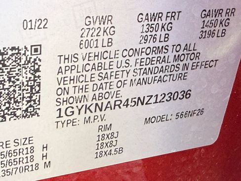 Used 2022 Cadillac XT5 Luxury w/ LPO, Floor Liner Package image 19