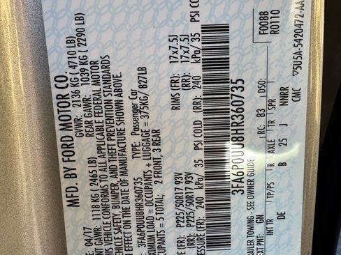 Used 2017 Ford Fusion S image 26