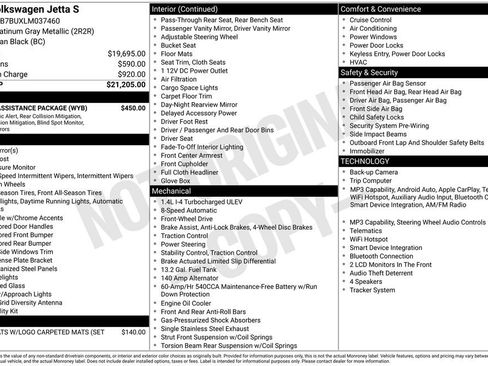 Used 2020 Volkswagen Jetta S w/ Driver Assistance Package FWD image 4