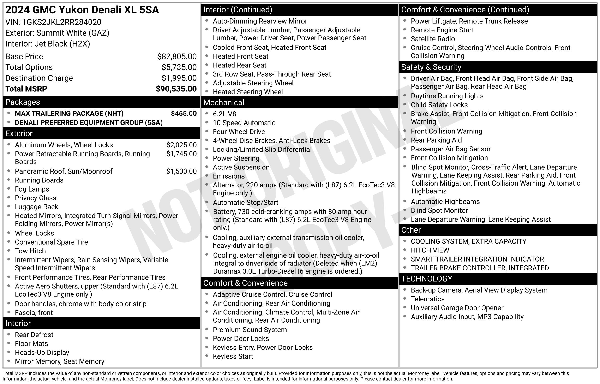 Used 2024 GMC Yukon XL Denali w/ Max Trailering Package AWD/4WD image 53