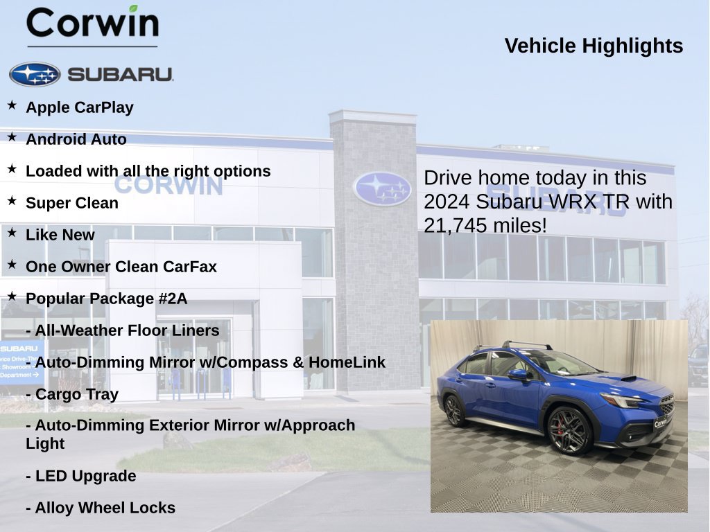 Used 2024 Subaru WRX TR w/ Popular Package #2A AWD/4WD image 6