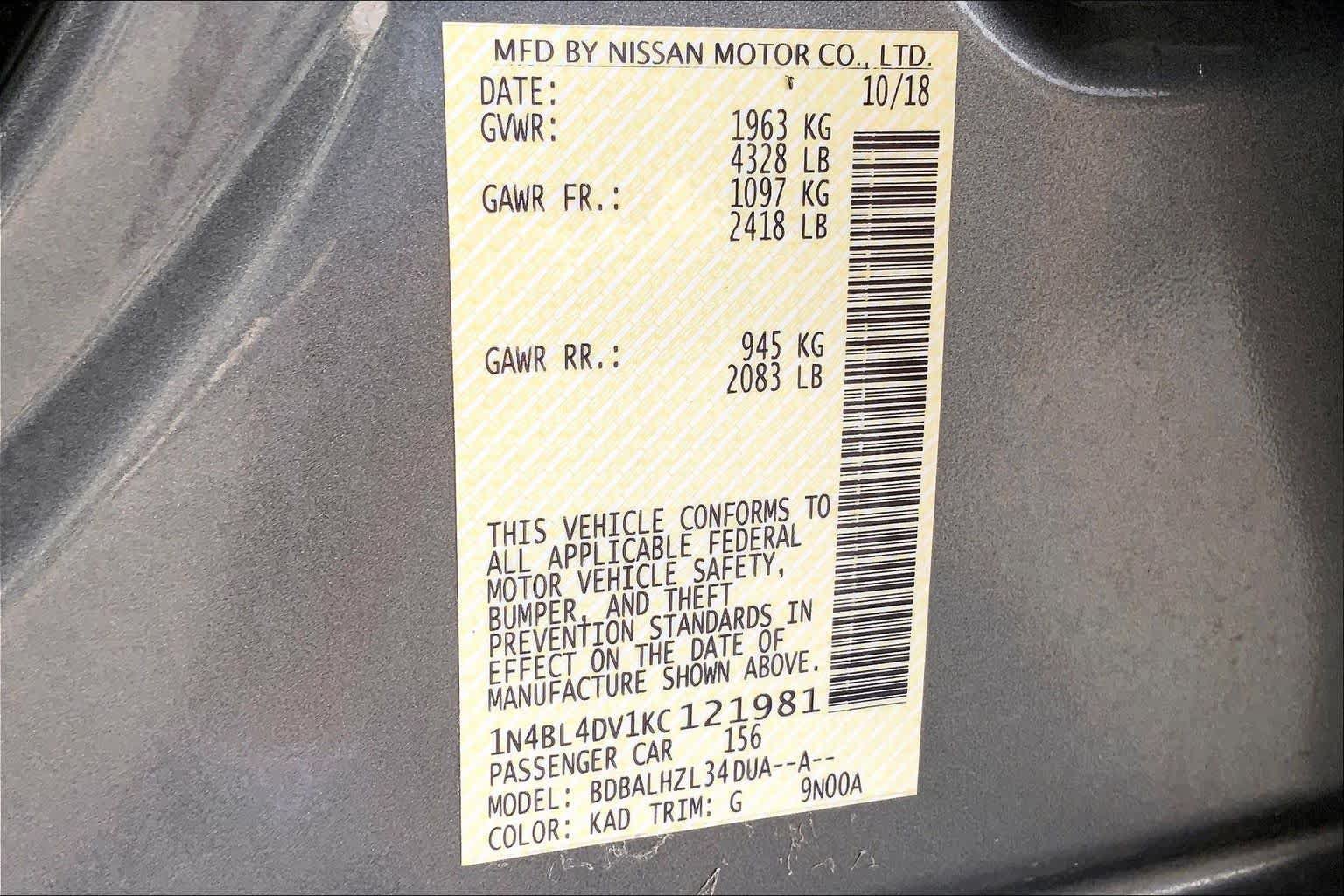 Used 2019 Nissan Altima 2.5 SV FWD image 33