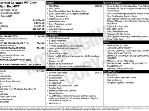New 2025 Chevrolet Colorado W/T w/ WT Custom Package image 51