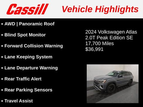 Used 2024 Volkswagen Atlas Peak Edition SE image 3