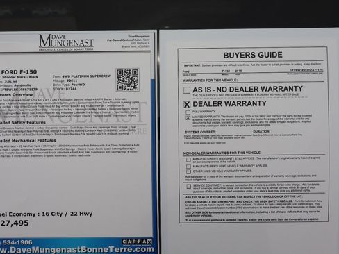 Used 2016 Ford F150 Platinum w/ Equipment Group 701A Luxury image 37