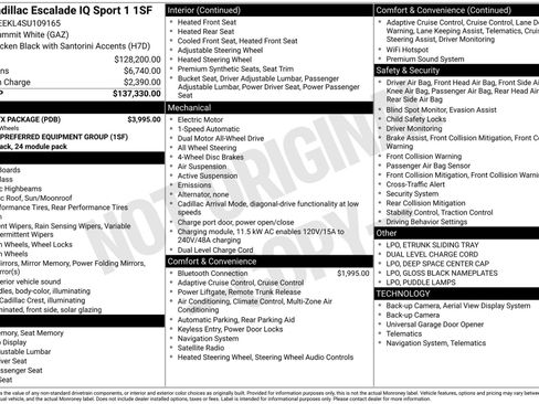 New 2025 Cadillac Escalade IQ Sport 1 w/ LPO, ONYX Package image 41