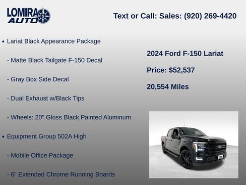 Used 2024 Ford F150 Lariat w/ Equipment Group 502A High AWD/4WD image 14