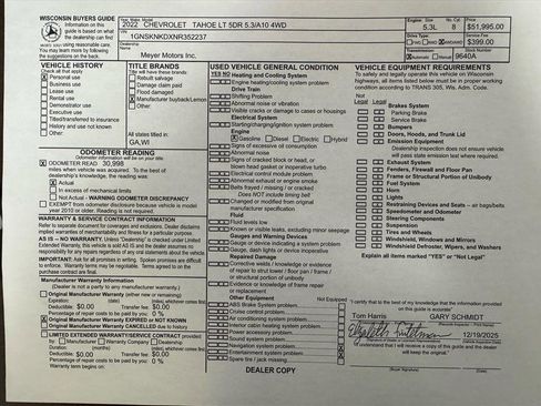 Used 2022 Chevrolet Tahoe LT w/ LT Signature Plus Package image 30