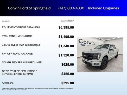 New 2026 Ford F150 Platinum w/ Equipment Group 702A High image 5