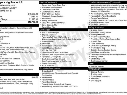 Used 2023 Toyota Highlander LE AWD/4WD image 38