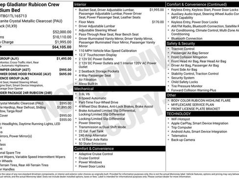 New 2026 Jeep Gladiator Rubicon w/ Safety Group AWD/4WD image 6