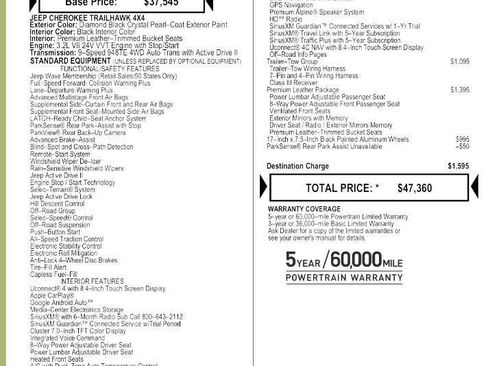 Used 2022 Jeep Cherokee Trailhawk w/ Sun, Sound & Nav Group image 2