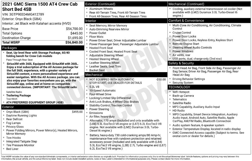 Certified 2021 GMC Sierra 1500 AT4 AWD/4WD image 20
