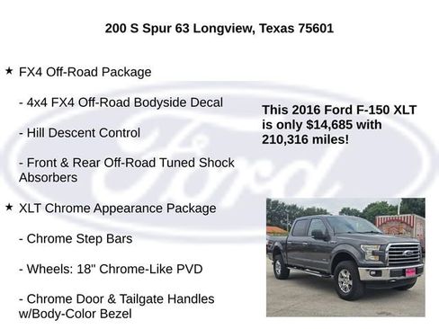 Used 2016 Ford F150 XLT w/ Equipment Group 302A Luxury AWD/4WD image 20