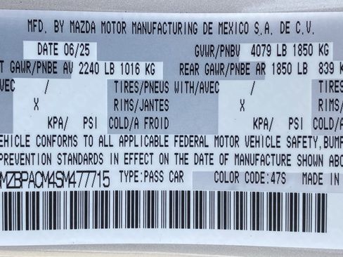 New 2025 MAZDA MAZDA3 s image 36