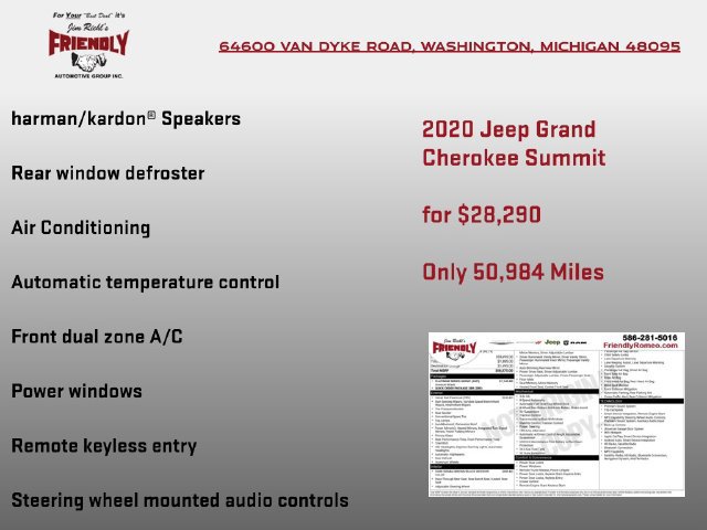 Used 2020 Jeep Grand Cherokee Summit w/ Platinum Series Group AWD/4WD image 6