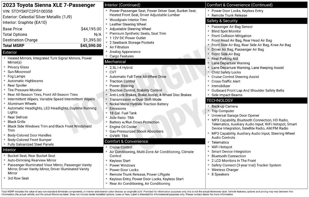 Used 2023 Toyota Sienna XLE AWD/4WD image 41