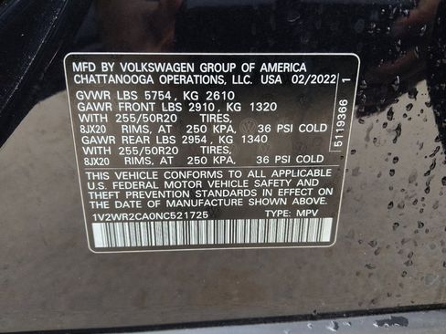 Used 2022 Volkswagen Atlas SE FWD image 33