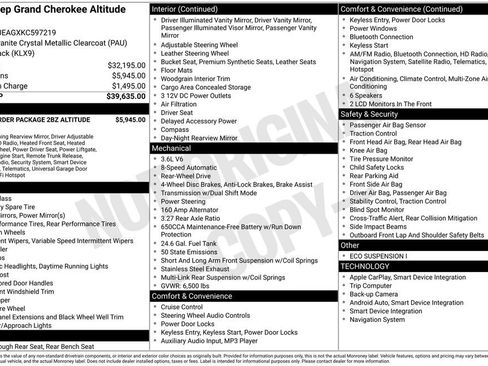 Used 2019 Jeep Grand Cherokee Altitude image 16