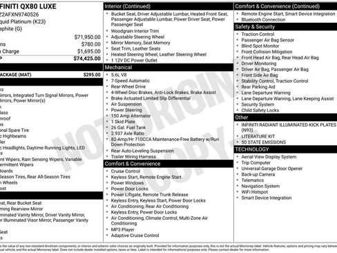 Used 2022 INFINITI QX80 Luxe w/ Cargo Package image 6