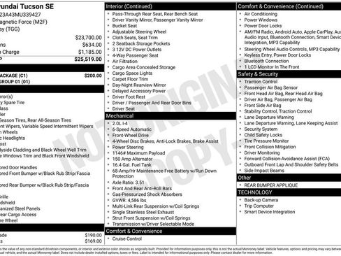 Used 2021 Hyundai Tucson SE w/ Cargo Package FWD image 3
