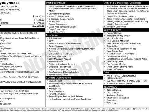 Used 2023 Toyota Venza LE AWD/4WD image 7