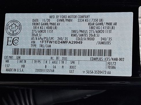 Used 2021 Ford F150 Lariat w/ Equipment Group 502A High AWD/4WD image 30