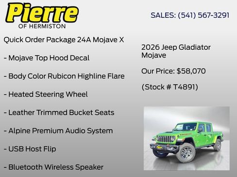 New 2026 Jeep Gladiator Mojave AWD/4WD image 12